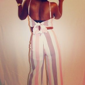Two piece set crop top & wide leg bottoms